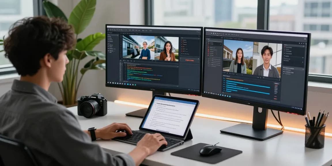 AI image detector analysis in a modern digital workspace with advanced tools and a focused analyst.