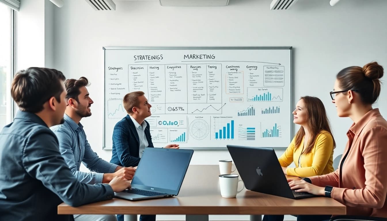 Bei https://alvionz.de/ strategisches Brainstorming in modernem Büro mit engagierten Team.
