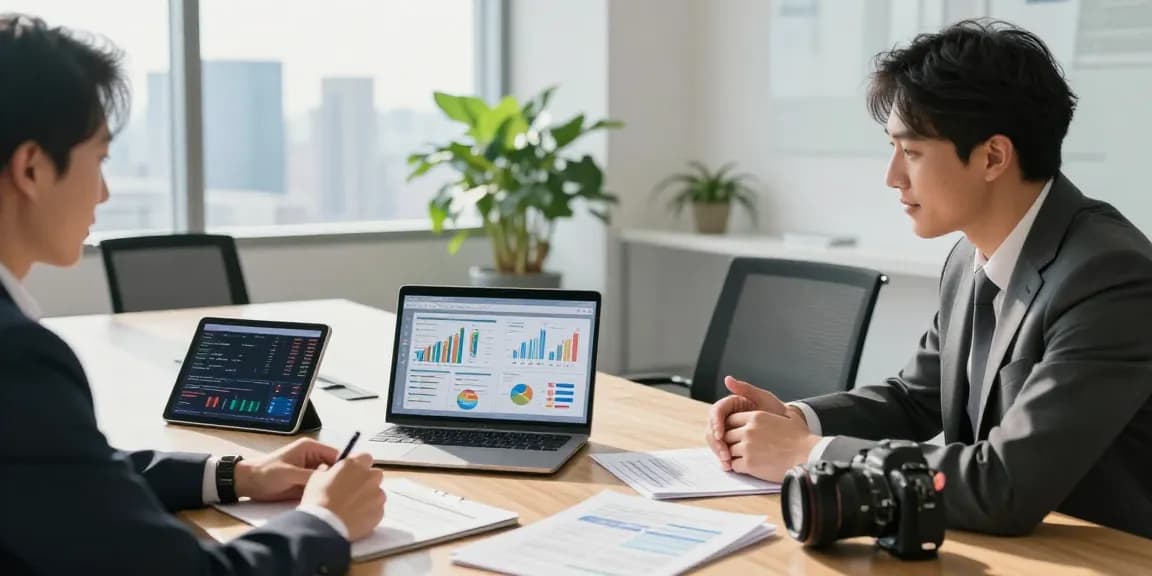Third Eye Capital analyst reviewing financial reports in a modern office setting.