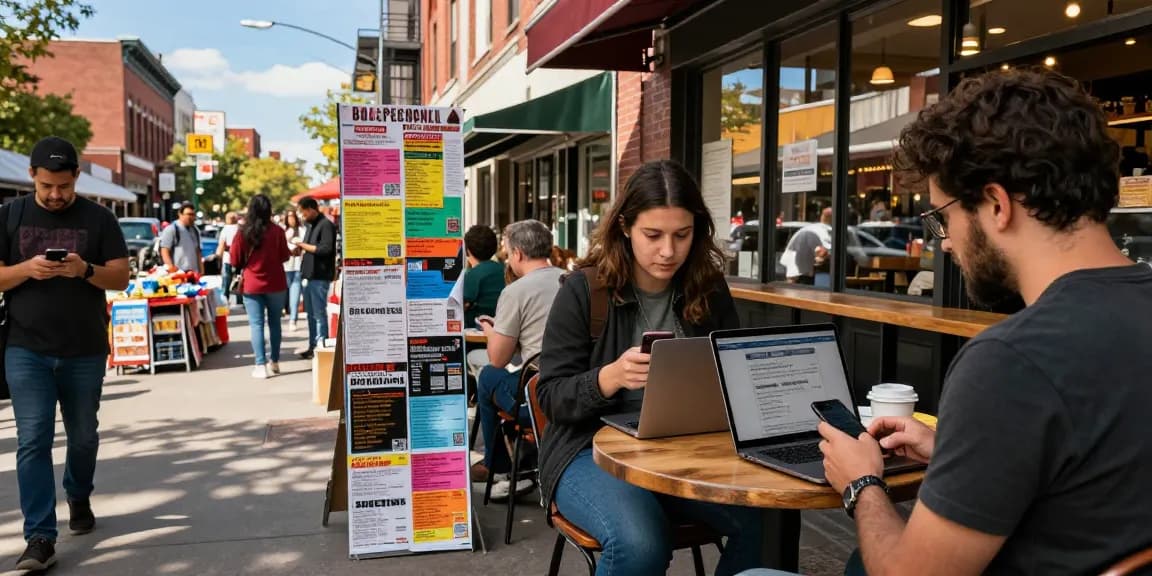 Community members using BedPersonal for local classifieds in vibrant city