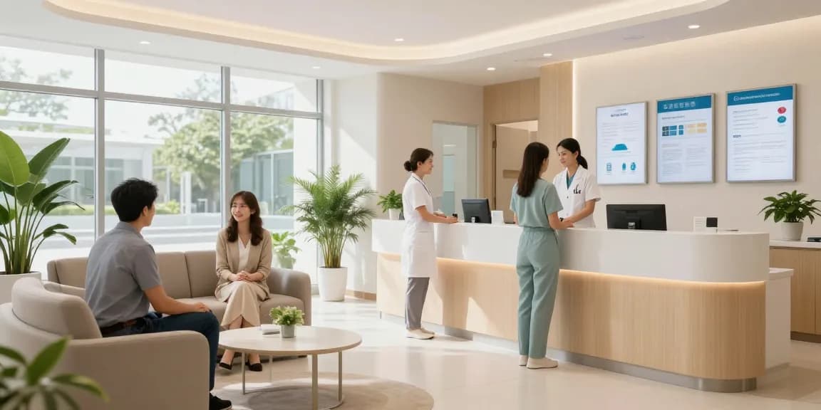 Health insurance networks in a modern clinic for patient care and wellness services.