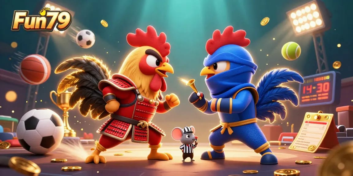 Fun79 players engaging in dynamic casino gaming with vibrant characters and elements, showcasing excitement and strategy.