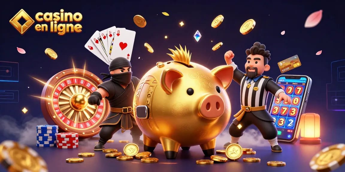 Vainquez dans le casino en ligne avec une tirelire, un ninja et un samouraï.
