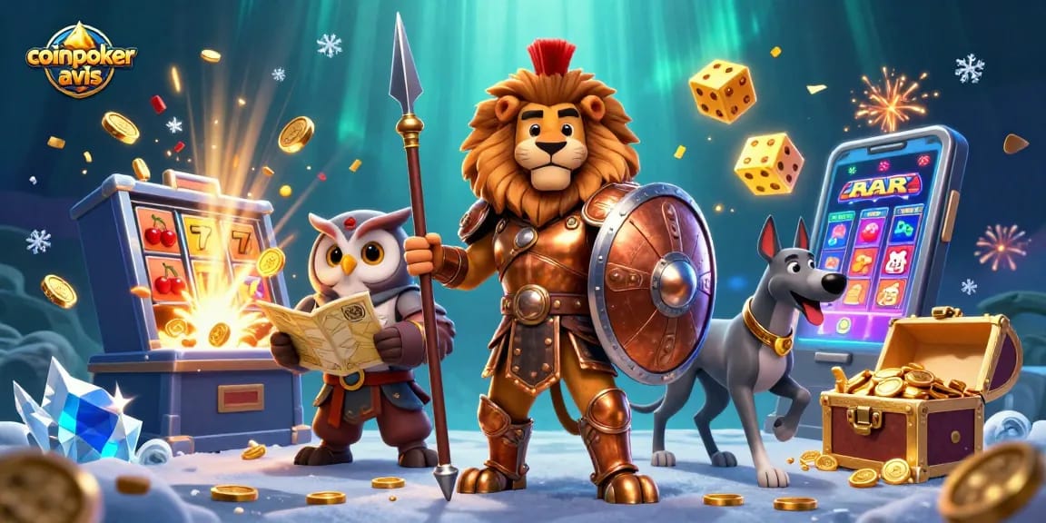 Jouez sur CoinPoker avec ce lion spartiate et ses compagnons dans un univers de casino dynamique et attrayant.