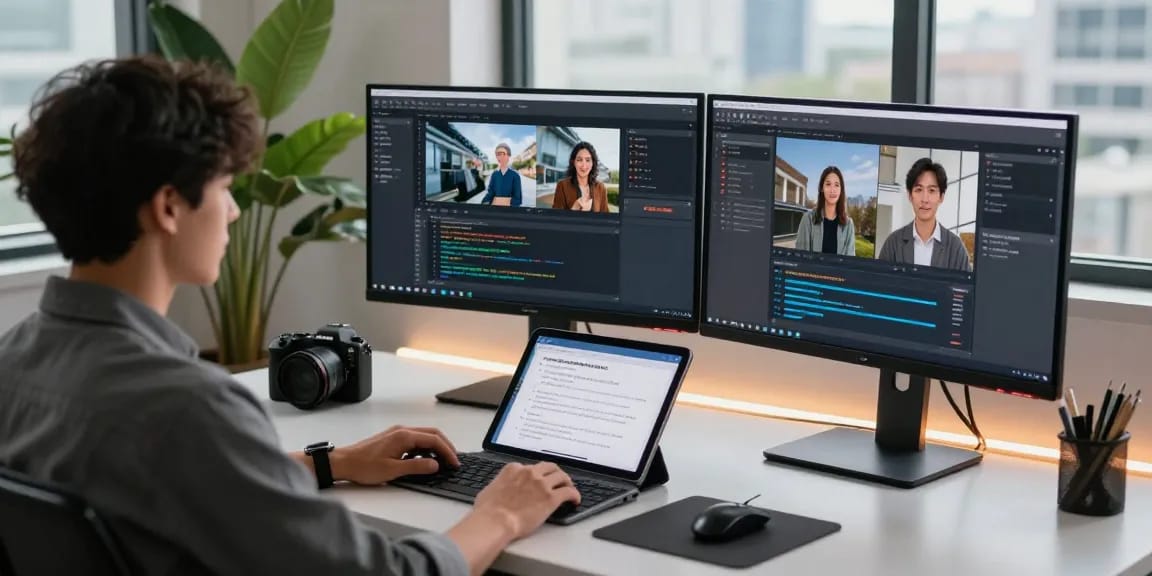 AI image detector analysis in a modern digital workspace with advanced tools and a focused analyst.