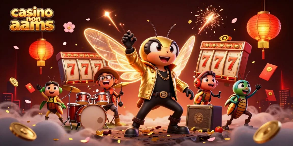 Giocando ai casino non AAMS: vincite con slot e jackpot in un'illustrazione vibrante.