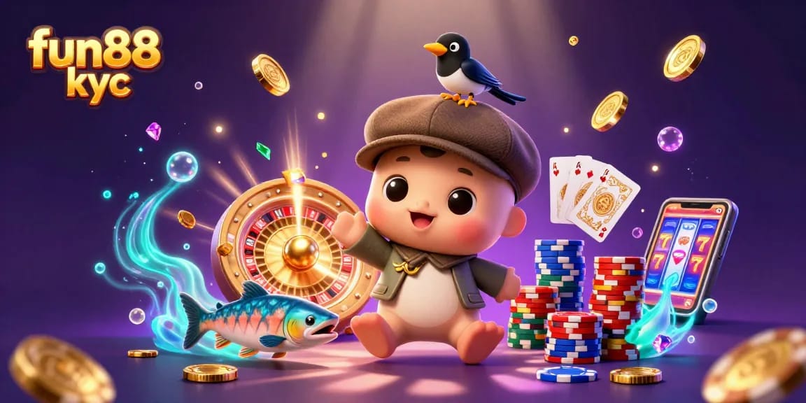 Chơi cá cược tại fun88 kyc với hình ảnh hoạt hình đầy màu sắc đầy thư giãn.