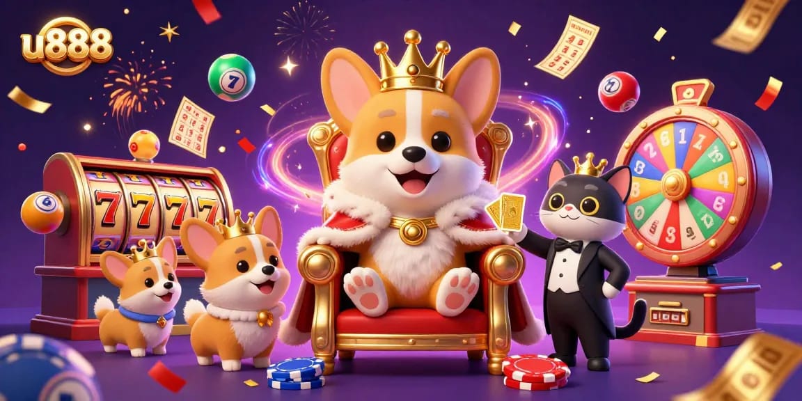 Engage in thrilling u888 casino adventures with vibrant games and a royal corgi theme.