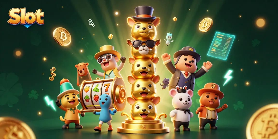 Spin the Slot reels to find big jackpots with this vibrant illustration