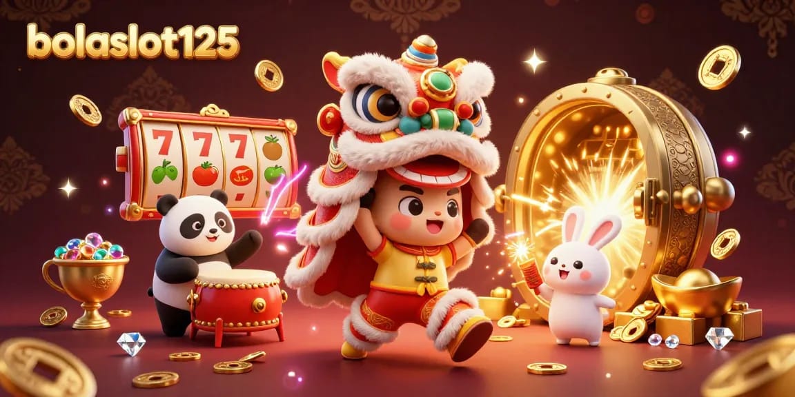 Engage with bolaslot125's exciting slot games featuring vibrant characters and dynamic gold elements.