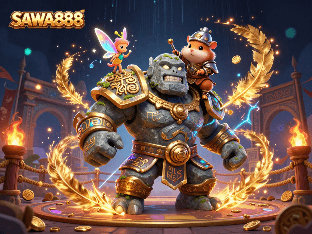 SAWA888 empowers players with vibrant animated elements in an exciting magical casino scene