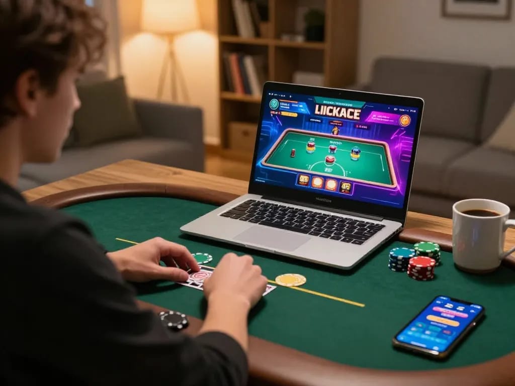 Engaged player at 98win exploring dynamic online poker experience with live dealer action.