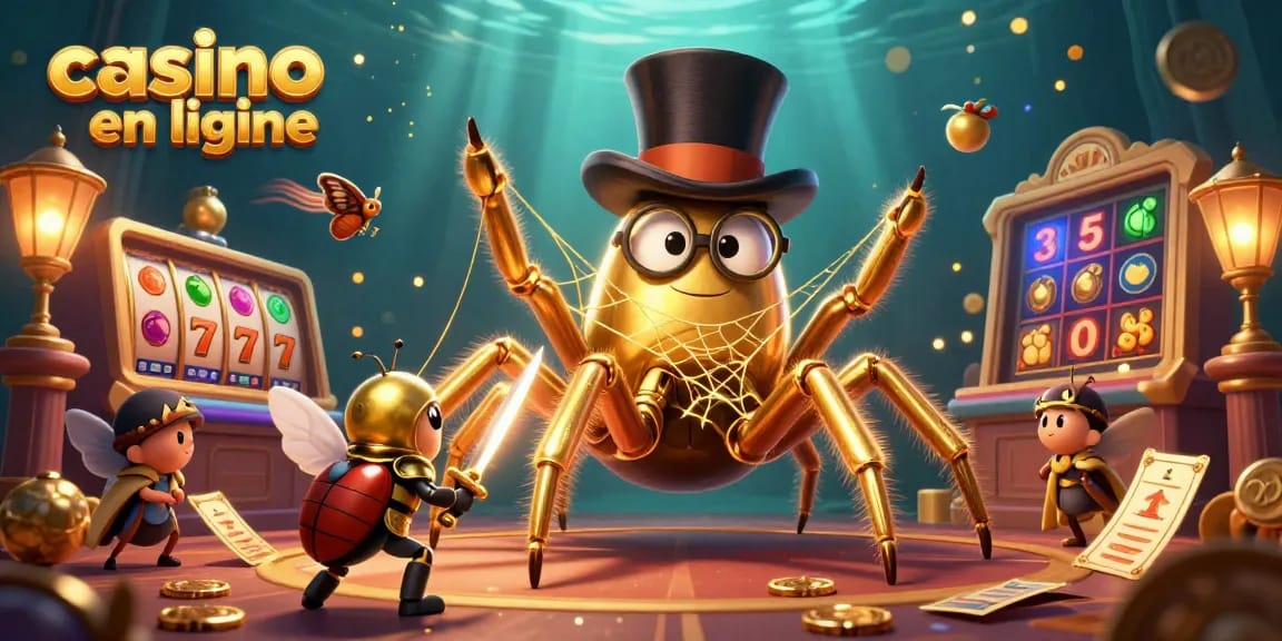 Découvrez un vibrant casino en ligne avec une scène dynamique de personnages capturant l'action de jeu.