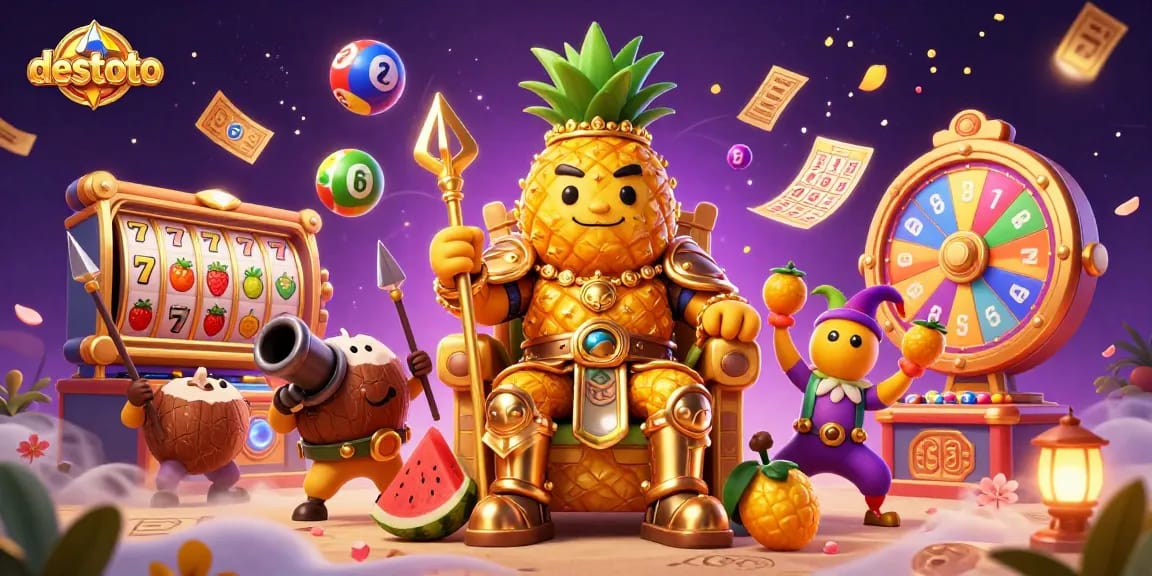 Engage in thrilling gameplay with destoto's vibrant online slot scene featuring jackpot elements.