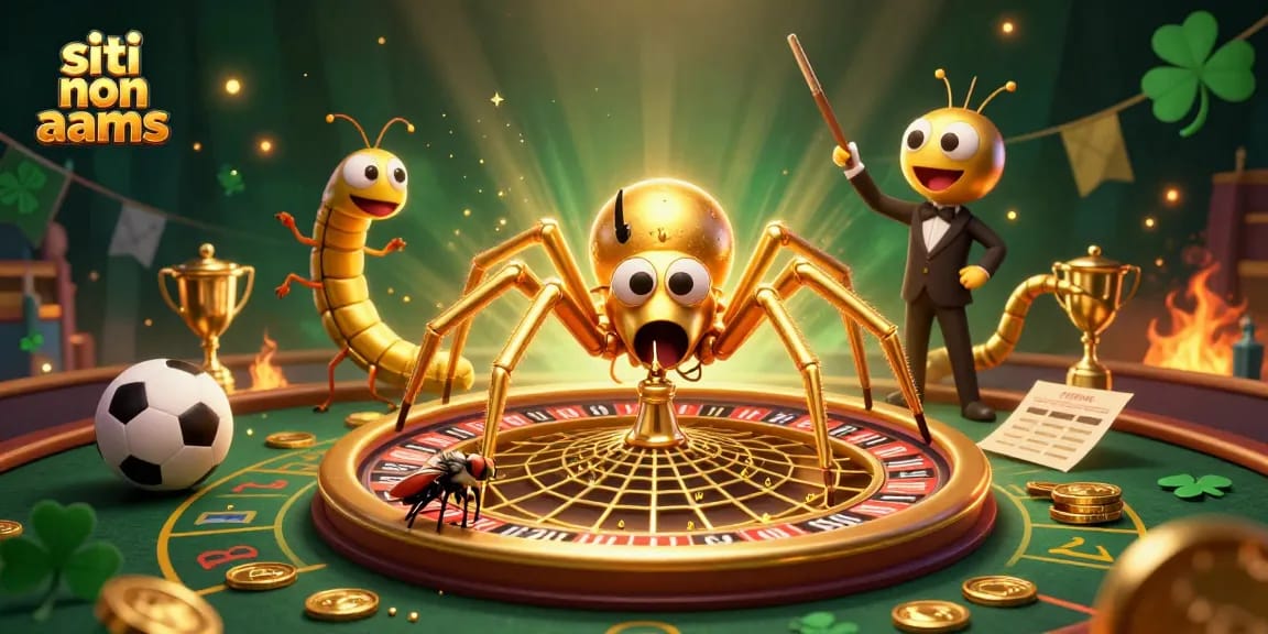 Scopri i siti non AAMS mentre una mosca scommette nervosamente vicino a una ruota della fortuna scolpita nella tela d'oro.