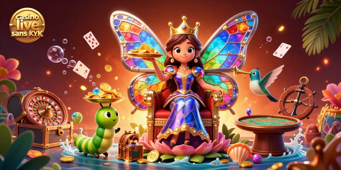 Jouez à des jeux de casino live sans KYC avec des personnages colorés et des éléments de jeu dynamiques.