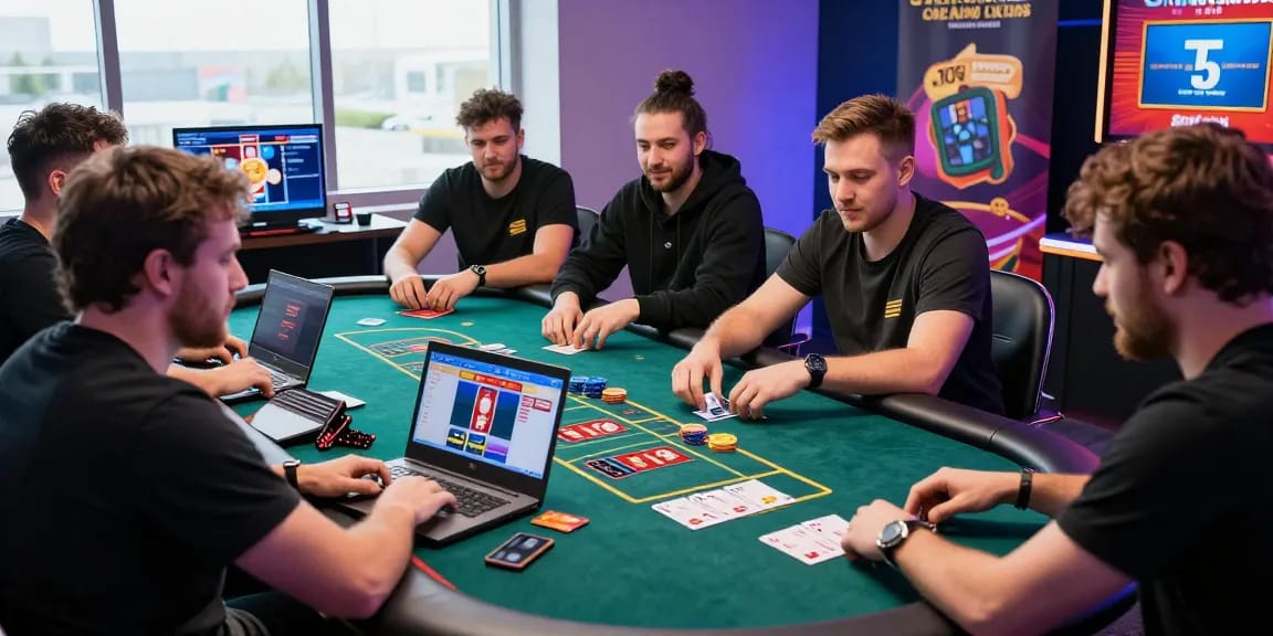 Dynamic players engaging at credit card casinos at scoarch.org.uk with live dealer interactions.