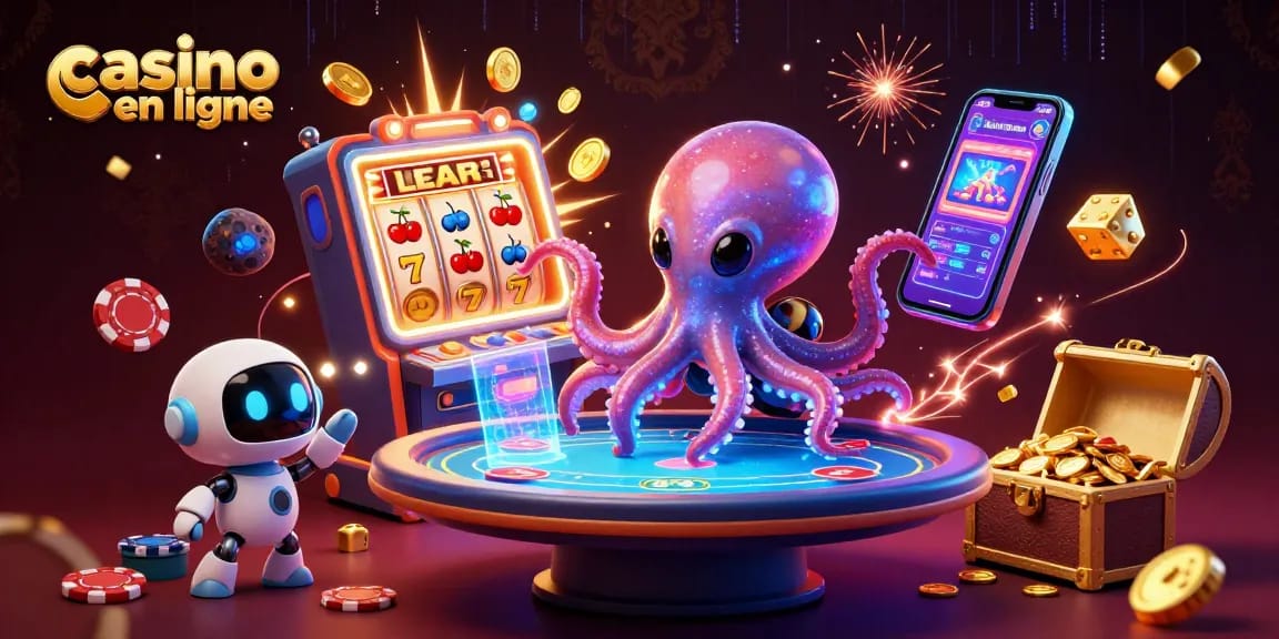 Profitez des jeux de casino en ligne avec cette illustration d'un casino galactique