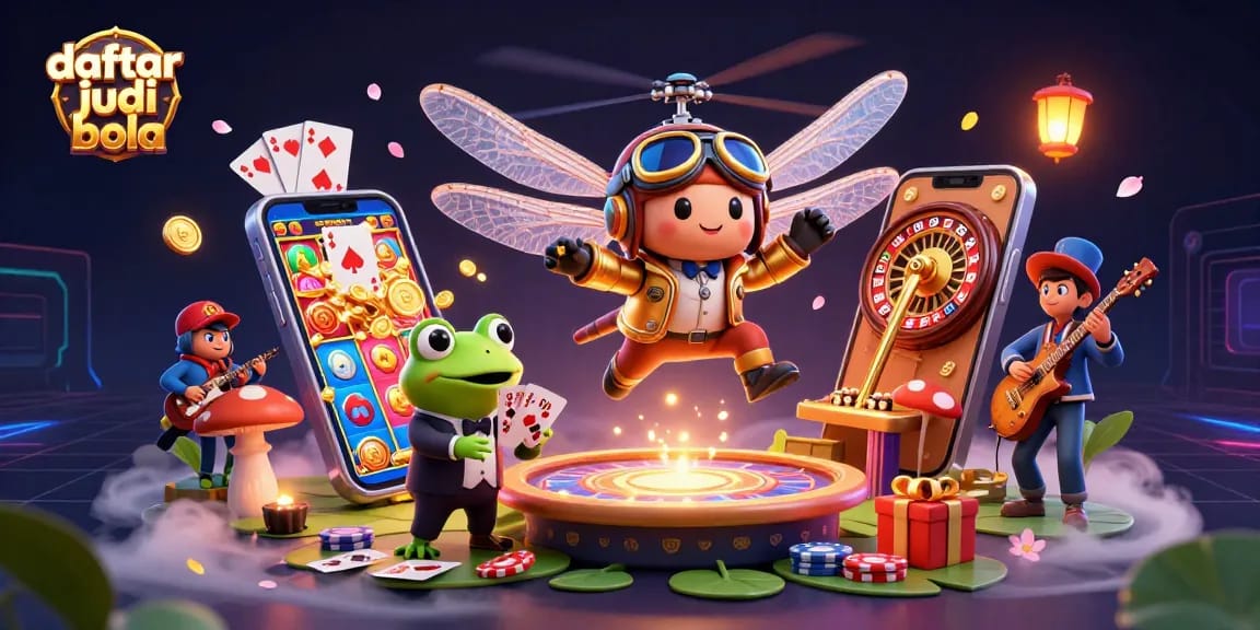 Engage with daftar judi bola through exciting casino adventures with vibrant characters and game elements.
