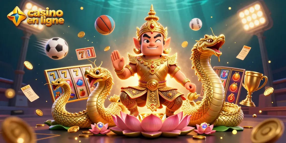 Plongez dans un monde de jeux avec notre illustration captivante de casino en ligne, intégrant des éléments de jeu vibrants et interactifs.