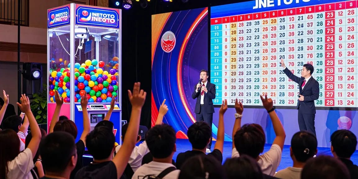 Real-time JNETOTO live draw with audience anticipation and colorful results display.