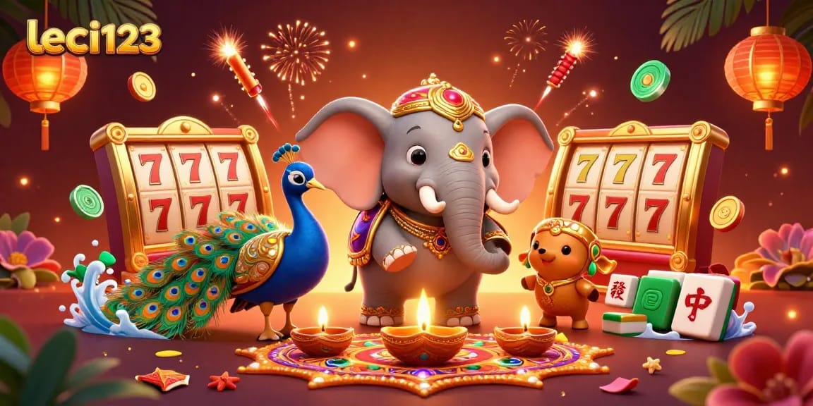 Experience vibrant gaming with leci123 featuring colorful elements promoting online slots.