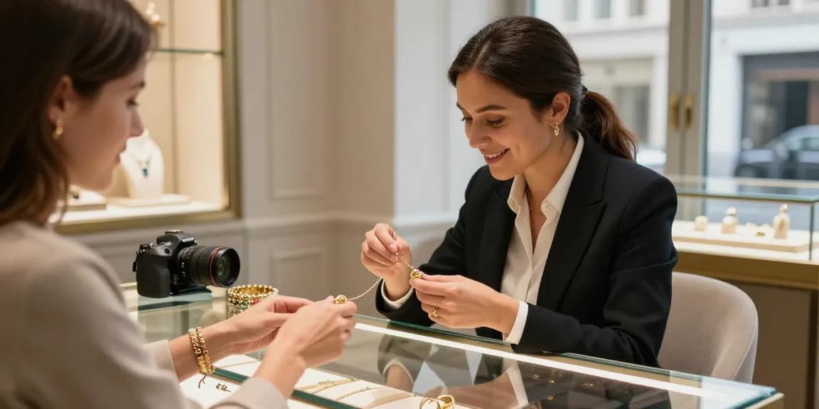 Estimation gratuite achat or Bruxelles dans un magasin de bijoux élégant