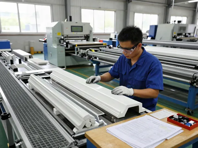 GRP Manufacturer inspecting products in a professional manufacturing facility.