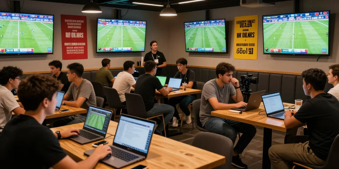 Exciting sports betting environment with fans analyzing keobongdahomnay odds.
