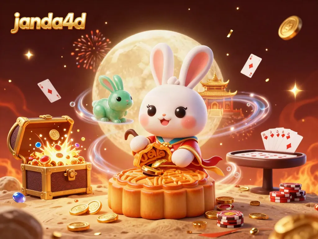 JANDA4D menghadirkan suasana judi unik dengan kelinci bulan dan elemen kasino yang memikat.