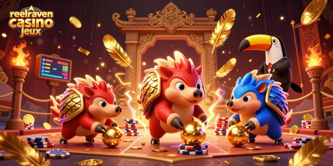 Jouez aux machines de reelraven casino jeux avec des pangolins en compétition dans une ambiance festive.
