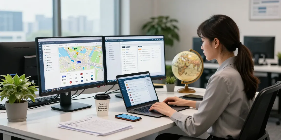 Tracking packages easily with couriertrackingworld in a modern office setting.