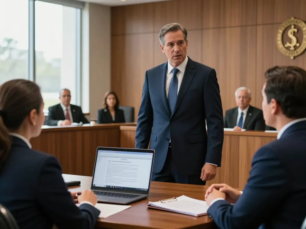 Tampa criminal defense attorney passionately representing a client in a courtroom.