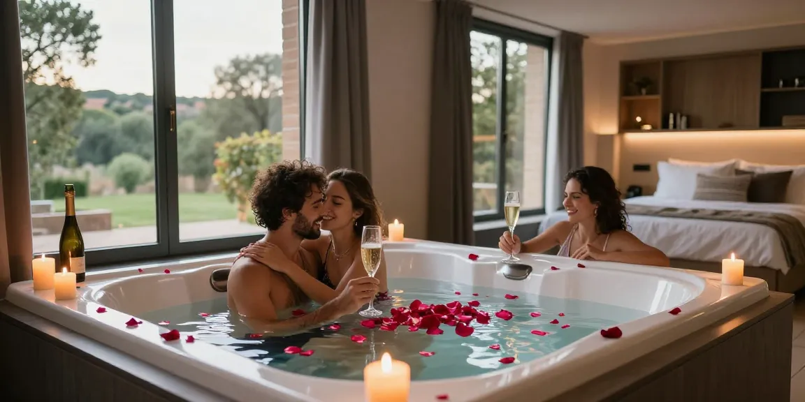 Discover an escapade romantique toulouse in a luxurious love room with jacuzzi and romantic ambiance.