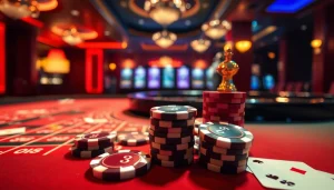 Experience the Best payout online casino Uk with vibrant casino chips and roulette wheel in view.