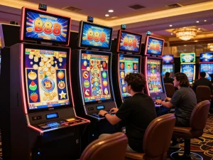 Player enjoying a thrilling slot88 gaming experience in a vibrant modern casino setting.