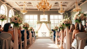 Experience elegance at the Best Wedding Venue Jacksonville featuring a romantic indoor ceremony setup.