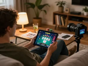 Thưởng thức một trò chơi poker hồi hộp trên ứng dụng Luckywin trên máy tính bảng trong khi thư giãn tại nhà