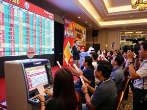 Check the Pengeluaran HK lottery results live at an exciting draw event with enthusiastic players and bright visuals.