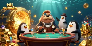 Play and tải sunwin with a jolly walrus, sophisticated dealer, and an exciting poker table scene.
