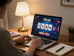 Experience thrilling gameplay at Rikvip's online casino with engaging poker and slot games at home