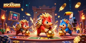 Experience thrilling gameplay with IDCASH88 as rival pangolins bowl through poker chips and golden games.