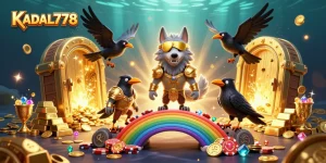 KADAL778 presents a vibrant, interactive casino scene showcasing engaging Norse mythology characters and rich gaming elements.