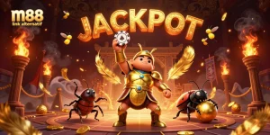 Experience m88 link alternatif with a vibrant poker challenge featuring animated characters and thrilling casino elements.