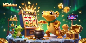 Experience gameplay excitement with b52clubss through a vibrant casino scene full of golden coins and jackpots.