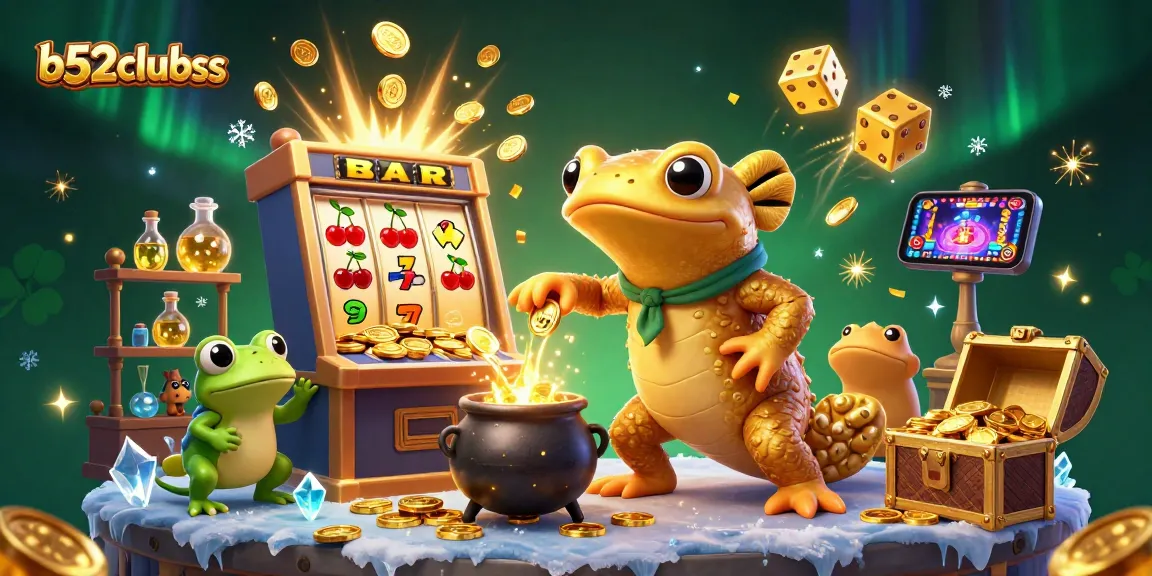 Experience gameplay excitement with b52clubss through a vibrant casino scene full of golden coins and jackpots.