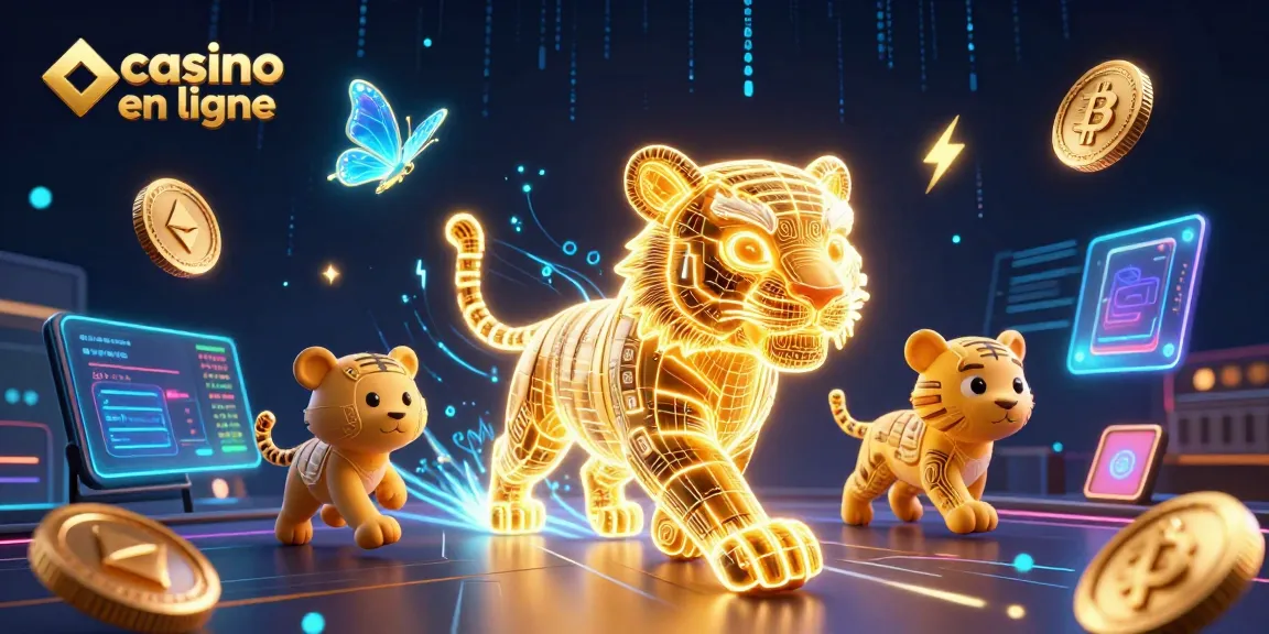Découvrez une scène dynamique de casino en ligne avec des éléments lumineux et immersifs.