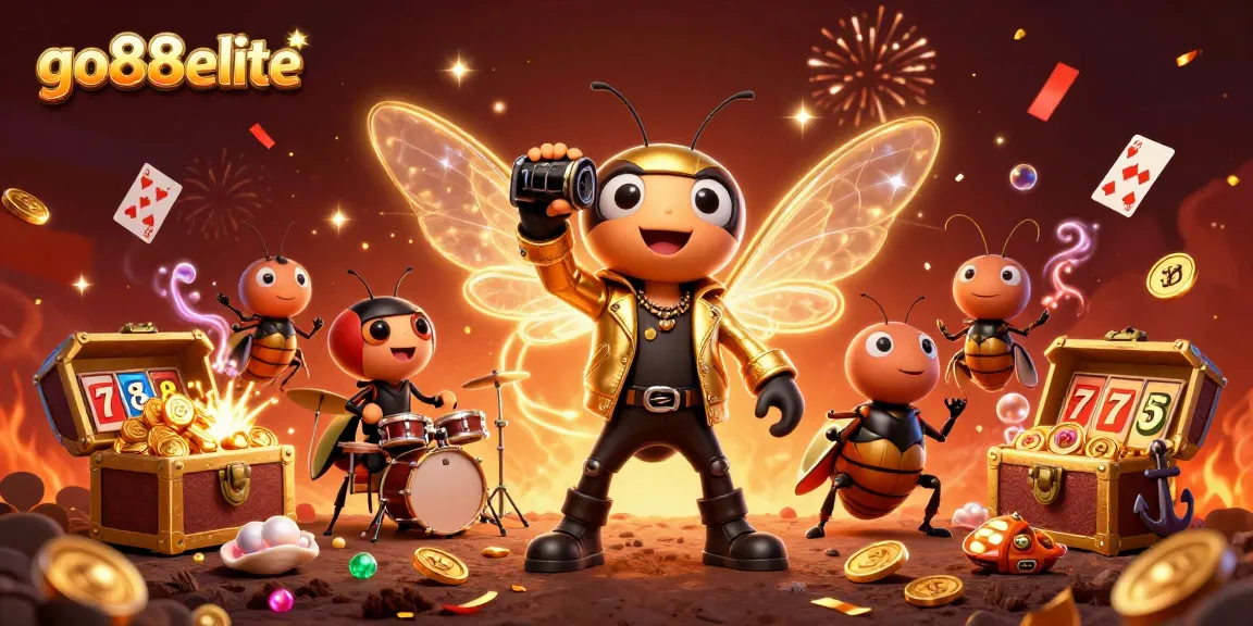 Experience the casino thrill with go88elite in a vibrant, energetic 3D illustration showcasing fun gaming elements.