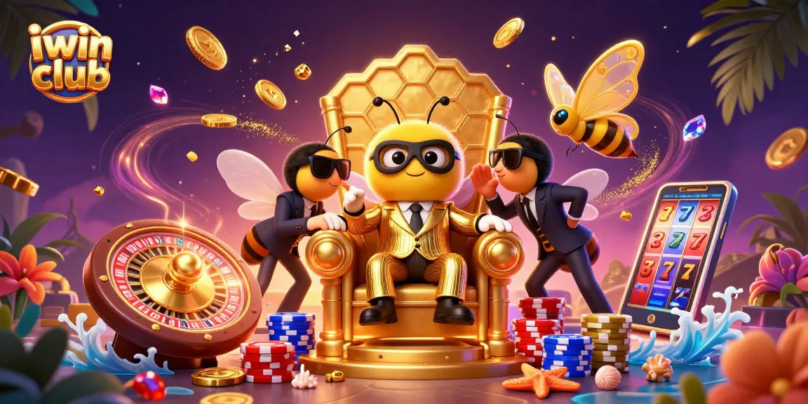 Experience the iwin club as players win big amidst golden coins and vibrant casino elements.