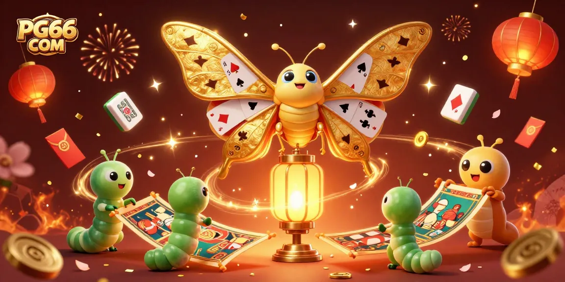 Join the excitement of PG66 COM as fortune unfolds with a vibrant 3D casino scene filled with lucky symbols.